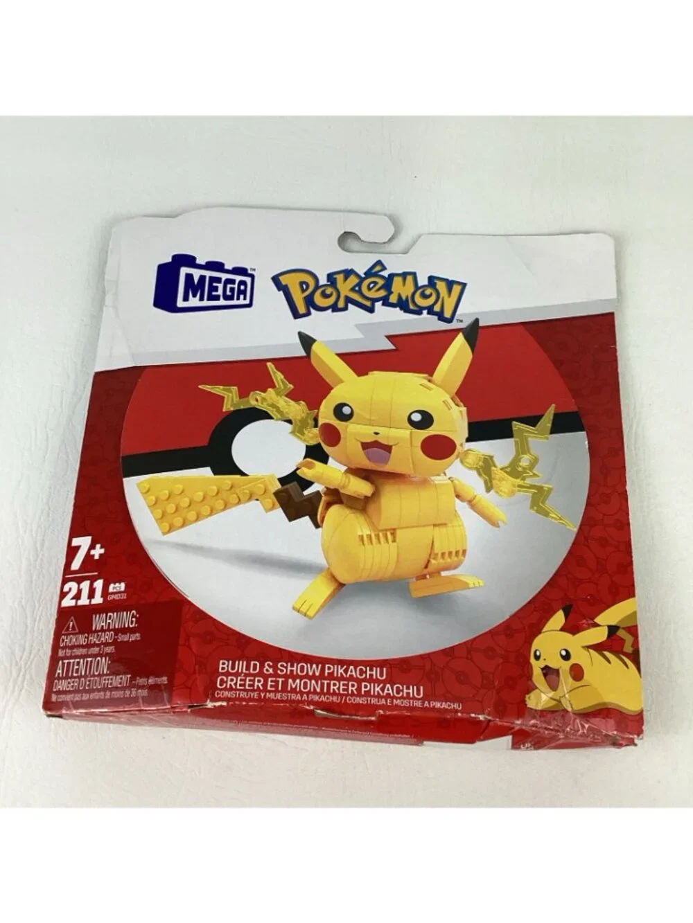 Mega Pokemon Build & Show Pikachu Poseable Figure Building Set Complete Sealed